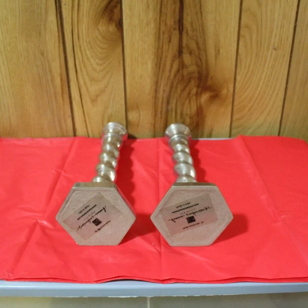 Vintage Silver Tone Home Interior Candle Holders